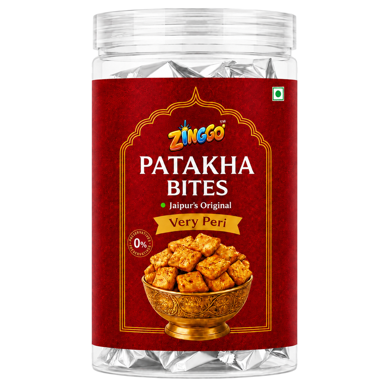 ZINGGO Patakha Bites Very Peri 150g | Jaipur’s Original
